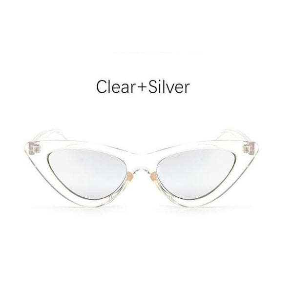 Cat Eye Sunglasses - Clear Silver
