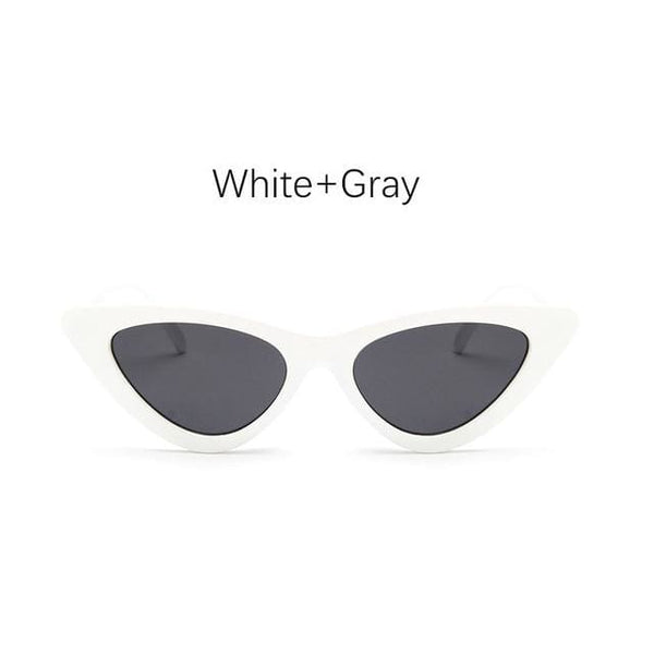 Cat Eye Sunglasses - White Gray