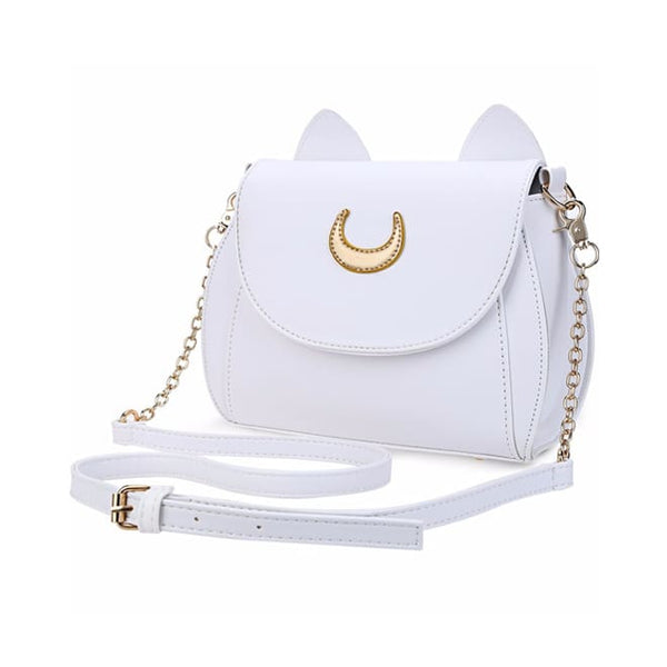 Cat Luna Moon Women Crossbody Bag (2 colors) - White