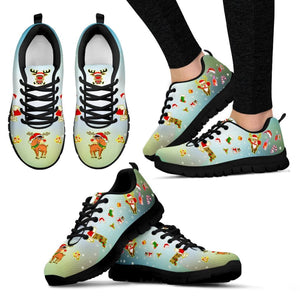 Christmas Deer Womens Sneakers - US5 (EU35)