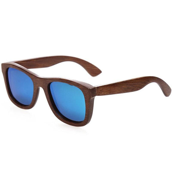 Dark Brown Full Frame Wood Sunglasses Polarized For Men Women(8 colors) - Blue