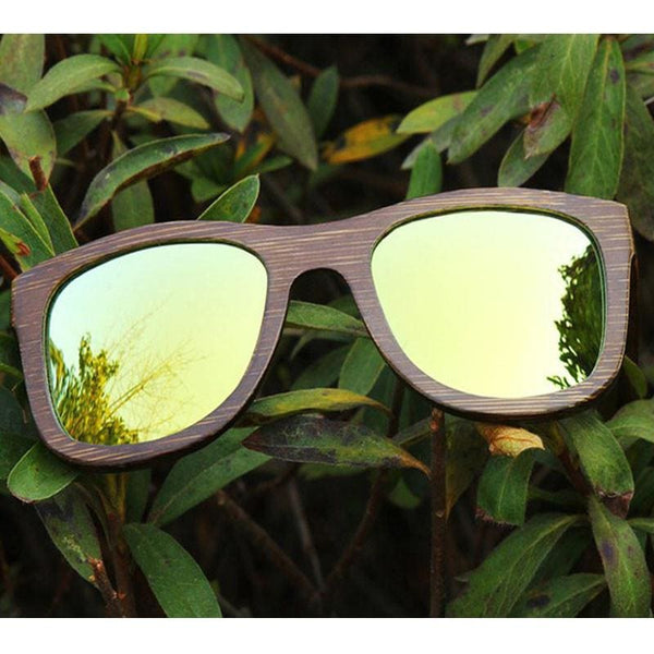 Dark Brown Full Frame Wood Sunglasses Polarized For Men Women(8 colors) - Gold