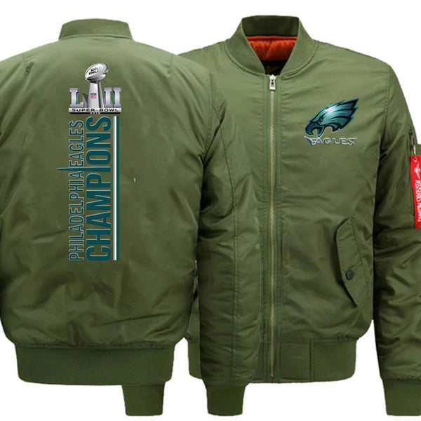 Eagles Bomber Jacket| Varsity Jackets| Military Army Jacket (3 Colors) - Green / XL