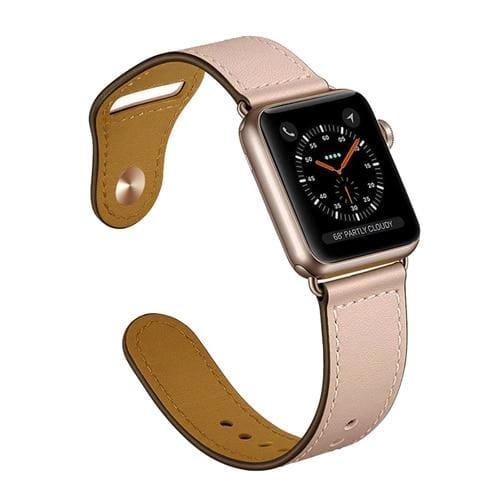 Easy Fasten Leather Apple Watch Strap - United States / pink / 40mm