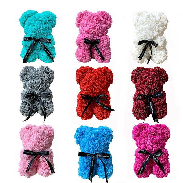 Rose Bear Artificial Foam Flowers| Rose Teddy Bear| Flower Bear| Best Valentines Gift For Her / multiple colors