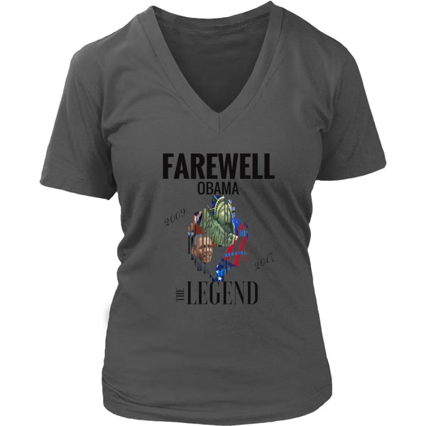 Farewell Obama - The Legend District Womens V-Neck Shirt (6 colors) - Charcoal / S