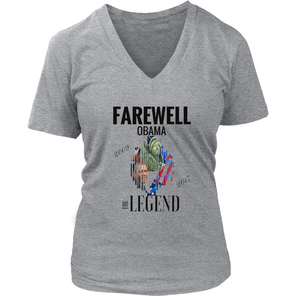 Farewell Obama - The Legend District Womens V-Neck Shirt (6 colors) - Heathered Nickel / S