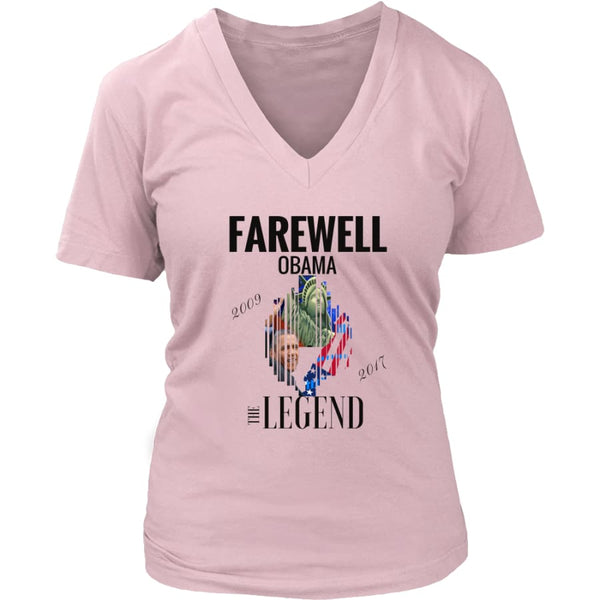 Farewell Obama - The Legend District Womens V-Neck Shirt (6 colors) - Pink / S