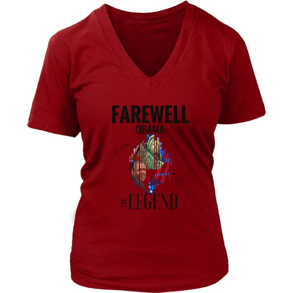 Farewell Obama - The Legend District Womens V-Neck Shirt (6 colors) - Red / S