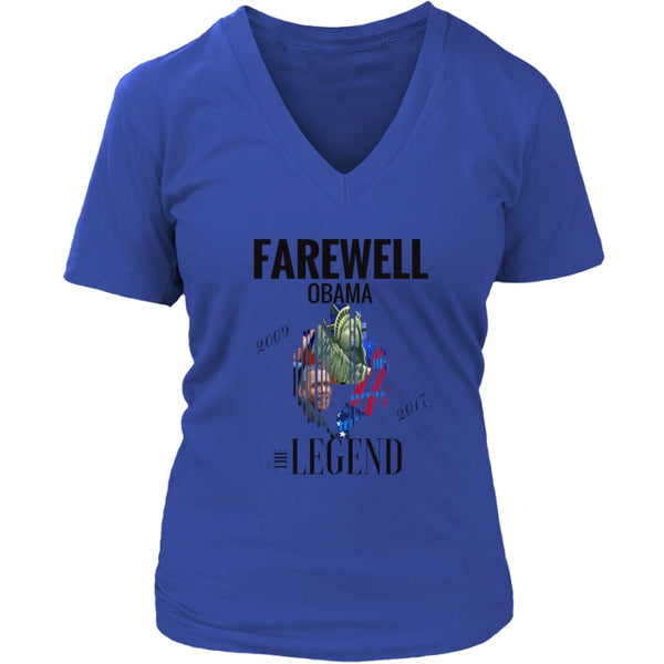 Farewell Obama - The Legend District Womens V-Neck Shirt (6 colors) - Royal Blue / S