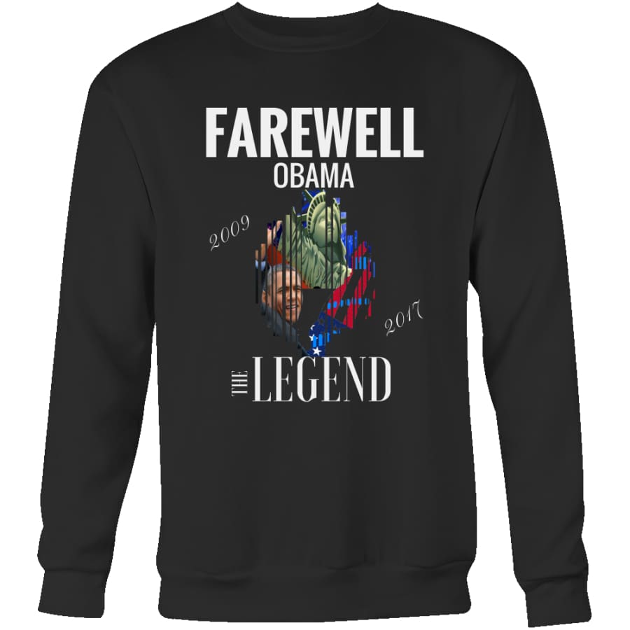 Farewell Obama - The Legend Unisex Crewneck Sweatshirt (4 colors) - Black / S
