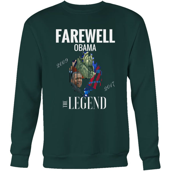 Farewell Obama - The Legend Unisex Crewneck Sweatshirt (4 colors) - Dark Green / S