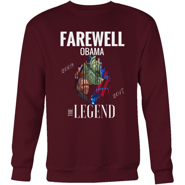 Farewell Obama - The Legend Unisex Crewneck Sweatshirt (4 colors) - Maroon / S