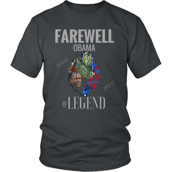 Farewell Obama - The Legend Unisex District Shirt (12 colors) - Charcoal / S