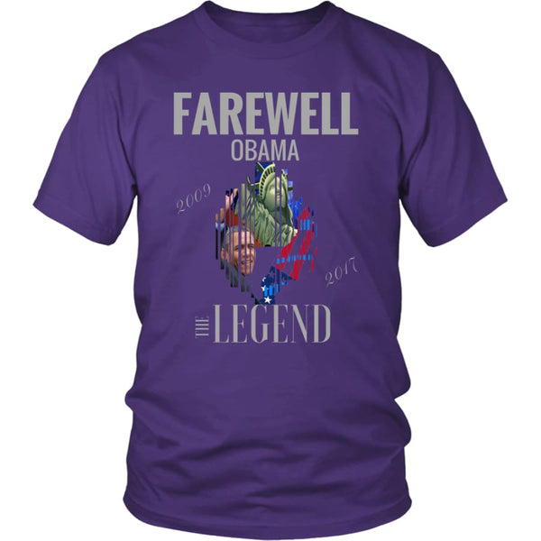 Farewell Obama - The Legend Unisex District Shirt (12 colors) - Purple / S