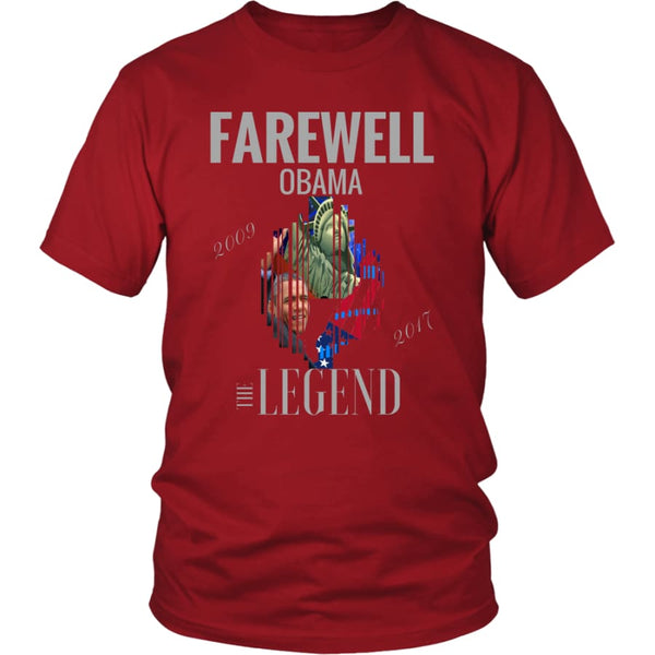 Farewell Obama - The Legend Unisex District Shirt (12 colors) - Red / S
