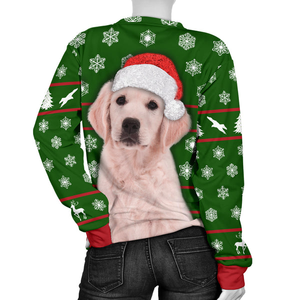 Santa Golden Retriever Womens Christmas Sweater|Christmas Gift