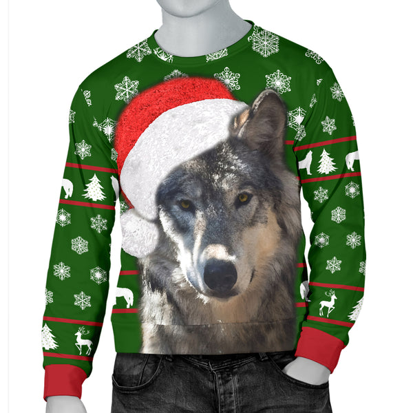 Santa Wolf Christmas Sweater|Men's Sweater Christmas Gift