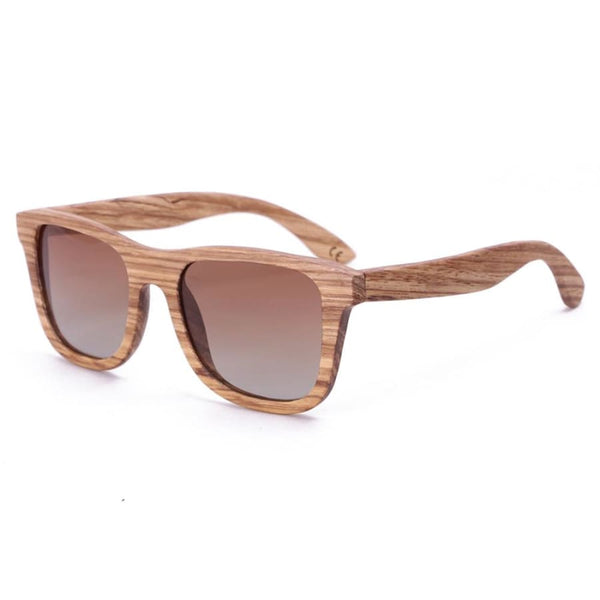 Full Frame Zebra Wood Sunglasses Polarized For Men Women (2 colors) - Tea