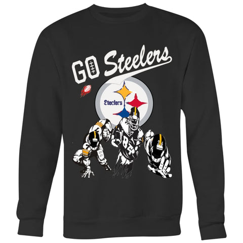 Go Steelers Pittsburgh Sweatshirt For Men Women (4 Colors) - Crewneck / Black / S