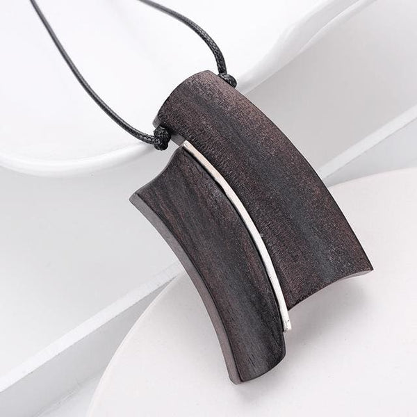 Handmade Wood Pendant Necklace for Men Women Meditation Healing (13 Styles) - 4
