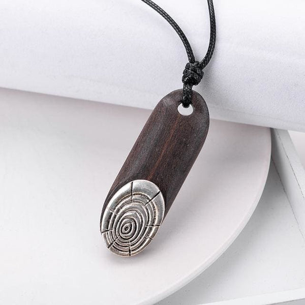 Handmade Wood Pendant Necklace for Men Women Meditation Healing (13 Styles) - 7