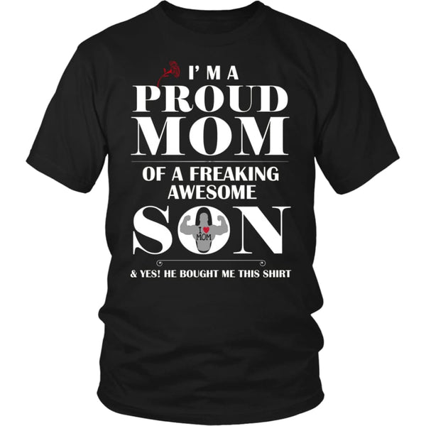 I Am A Proud Mom - Perfect Mothers Day Gift Unisex Shirt (12 Colors) - District / Black / S