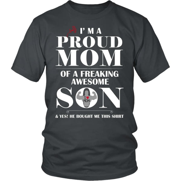 I Am A Proud Mom - Perfect Mothers Day Gift Unisex Shirt (12 Colors) - District / Charcoal / S