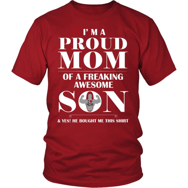 I Am A Proud Mom - Perfect Mothers Day Gift Unisex Shirt (12 Colors) - District / Red / S