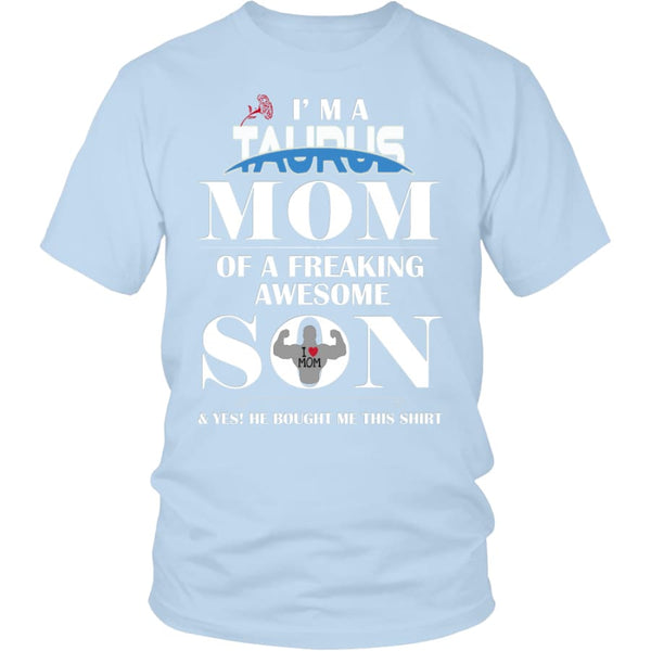 I Am A Taurus Mom - Perfect Mothers Day Gift Unisex Shirt (12 Colors) - District / Ice Blue / S