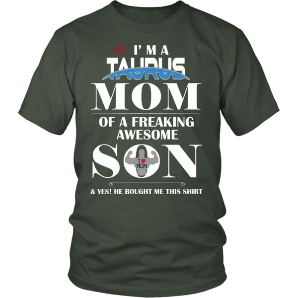 I Am A Taurus Mom - Perfect Mothers Day Gift Unisex Shirt (12 Colors) - District / Olive / S