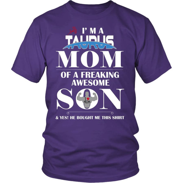 I Am A Taurus Mom - Perfect Mothers Day Gift Unisex Shirt (12 Colors) - District / Purple / S