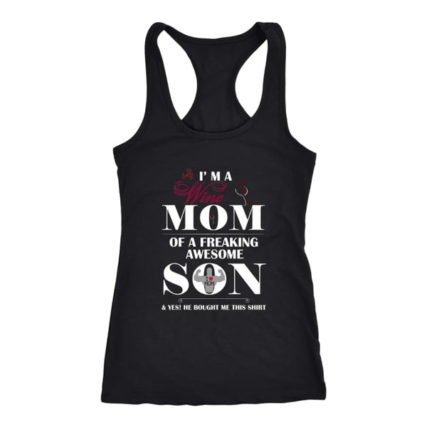 I Am A Wine Mom - Hot Mothers Day Racer-back Tank (7 Colors) - Next Level Racerback / Black / XS