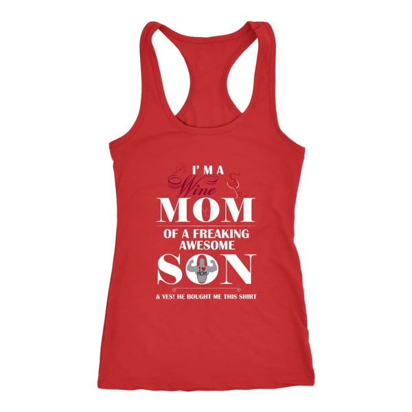 I Am A Wine Mom - Hot Mothers Day Racer-back Tank (7 Colors) - Next Level Racerback / Red / XS