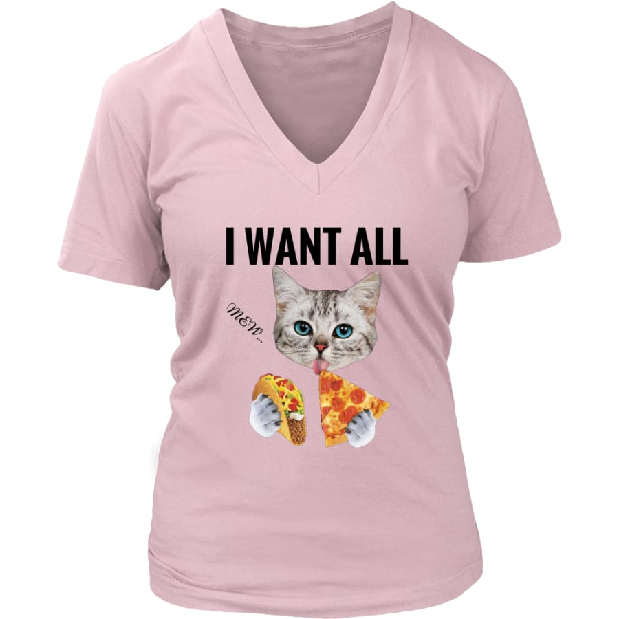 I Want All Women V-Neck T-shirt (6 colors) - District Womens / Pink / S