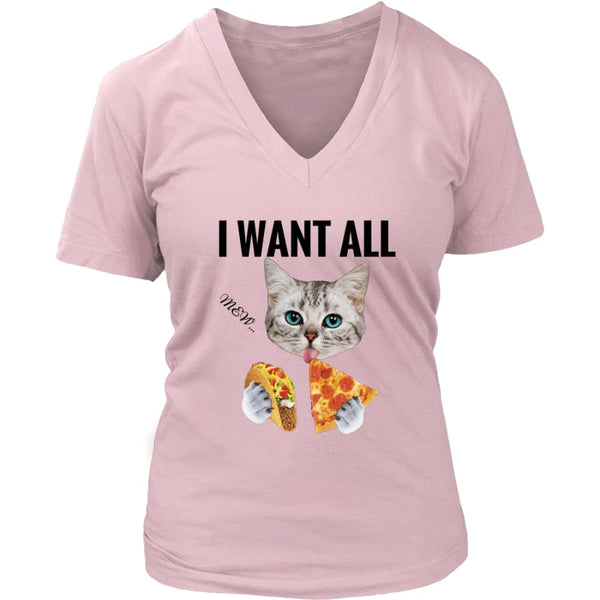 I Want All Women V-Neck T-shirt (6 colors) - District Womens / Pink / S