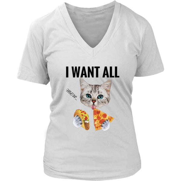 I Want All Women V-Neck T-shirt (6 colors) - District Womens / White / S