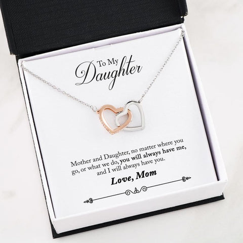 Interlocking Hearts Necklace - To My Daughter| Beloved Gift - 40-Mom-2-Daughter-Always