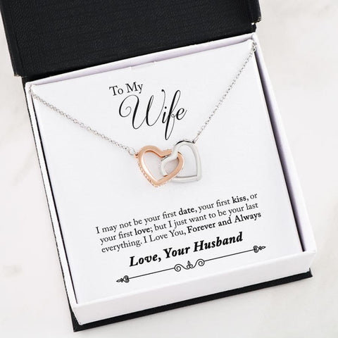 Interlocking Hearts Necklace - To My Wife| The Rocks Wife - 04-Husband-2-Wife-First