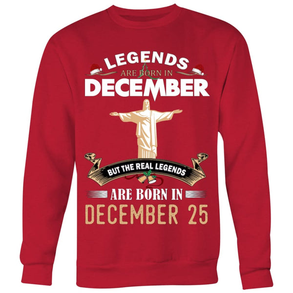 Jesus Born In Christmas Sweater For Men Women (5 colors) - Crewneck Sweatshirt / Red / S