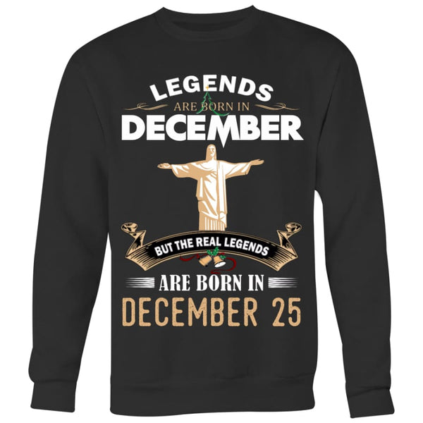 Jesus Born In Christmas Unisex Crewneck Sweatshirt (6 colors) - Black / S