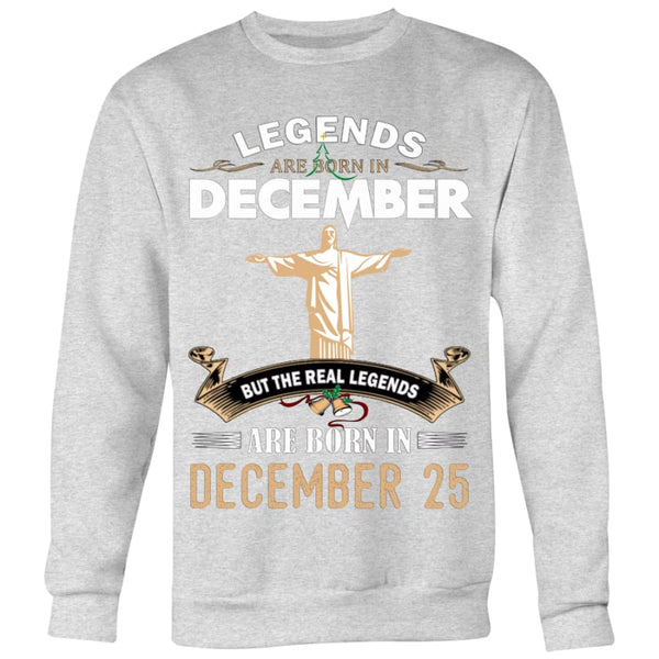 Jesus Born In Christmas Unisex Crewneck Sweatshirt (6 colors) - Heather Grey / S