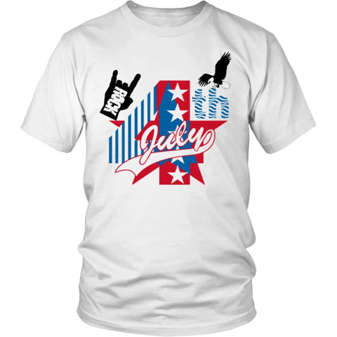 July 4th Rock - Perfect Independent Day Gift Unisex Shirt (13 Colors) - District / White / S