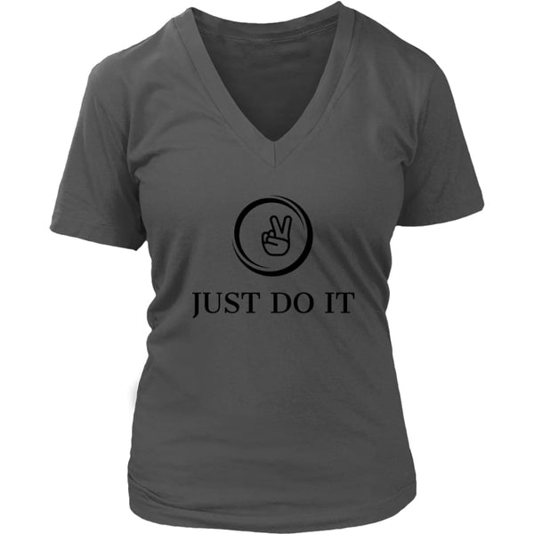 Just Do It Women V-Neck T-shirt (6 colors) - District Womens / Charcoal / S
