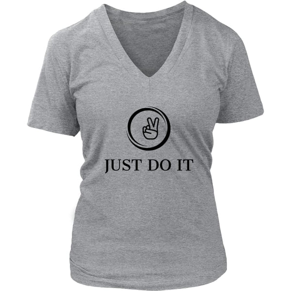 Just Do It Women V-Neck T-shirt (6 colors) - District Womens / Grey / S