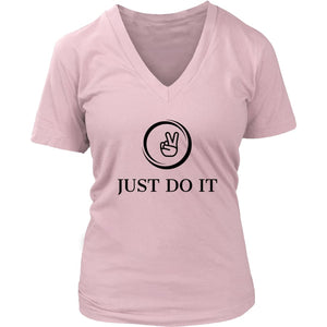 Just Do It Women V-Neck T-shirt (6 colors) - District Womens / Pink / S