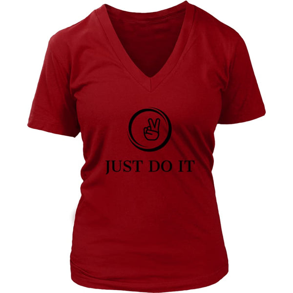 Just Do It Women V-Neck T-shirt (6 colors) - District Womens / Red / S