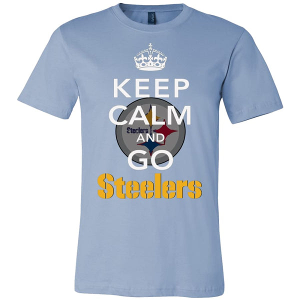 Keep Calm And Go Steelers Shirt (14 Colors) - Canvas Mens / Baby Blue / S