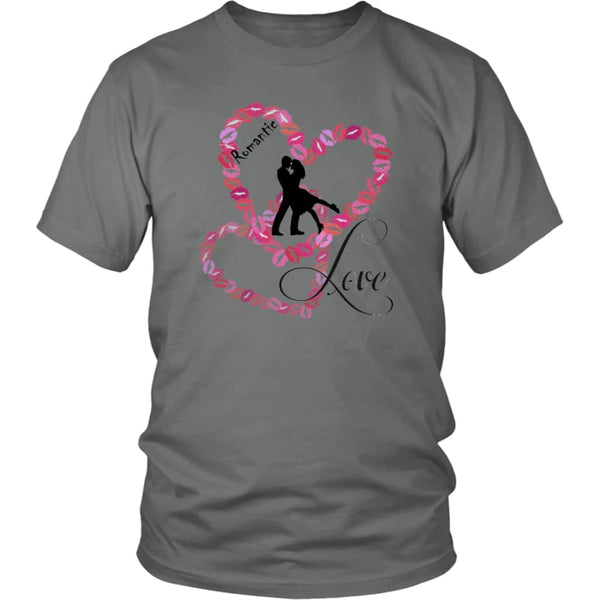 Kissing Heart - Romantic Love District Unisex Shirt (11 colors) - Grey / S