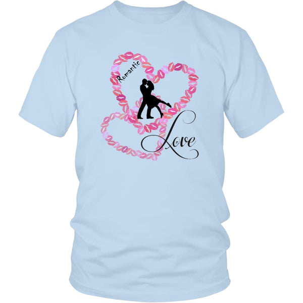 Kissing Heart - Romantic Love District Unisex Shirt (11 colors) - Ice Blue / S